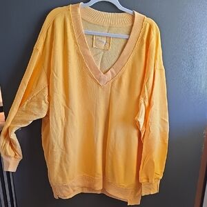 Aerie V-Neck Sweater Orange/Sherbert